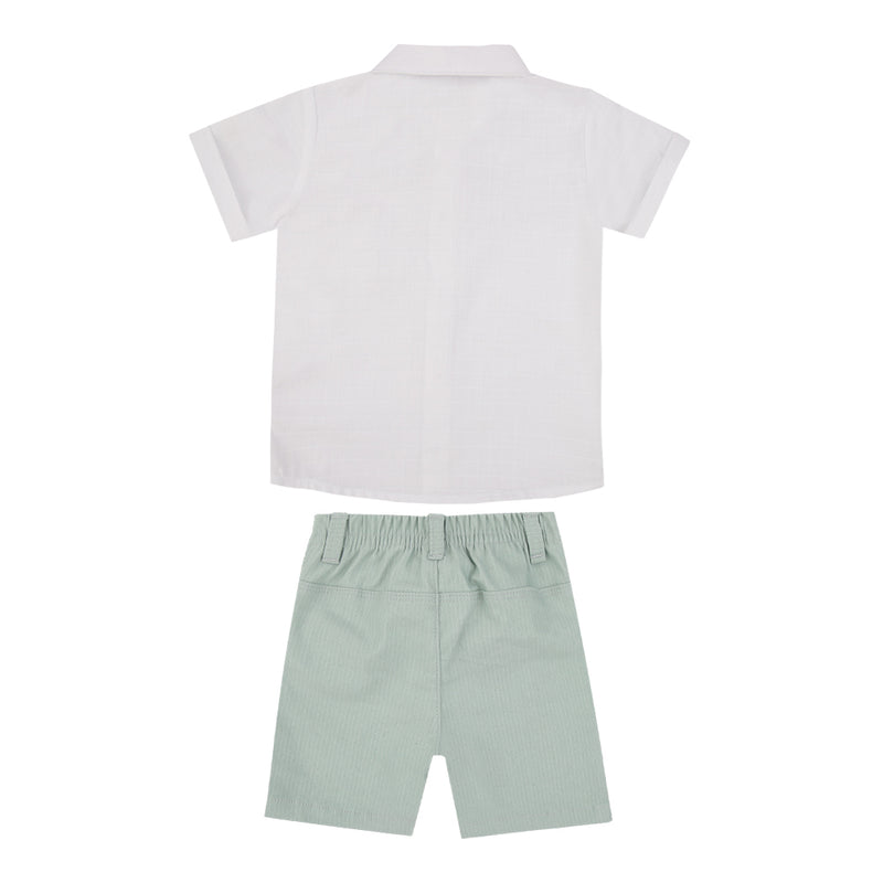 Conjunto Masculino Camisa Tricoline com Shorts Bengaline Paraiso - Image 5