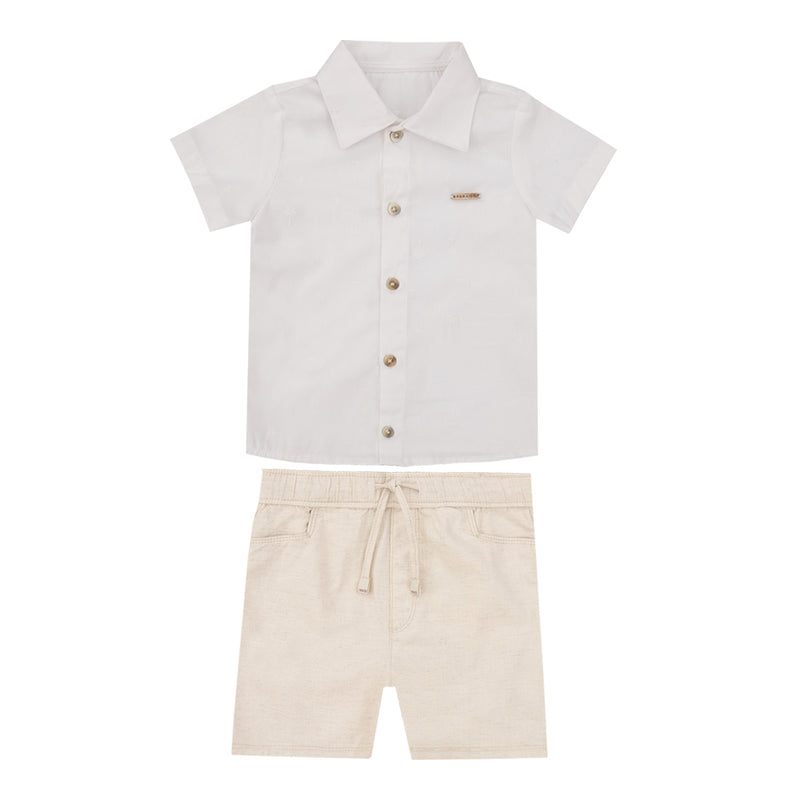 Conjunto Masculino Camisa Silk com Shorts em Linho Paraiso - Image 2