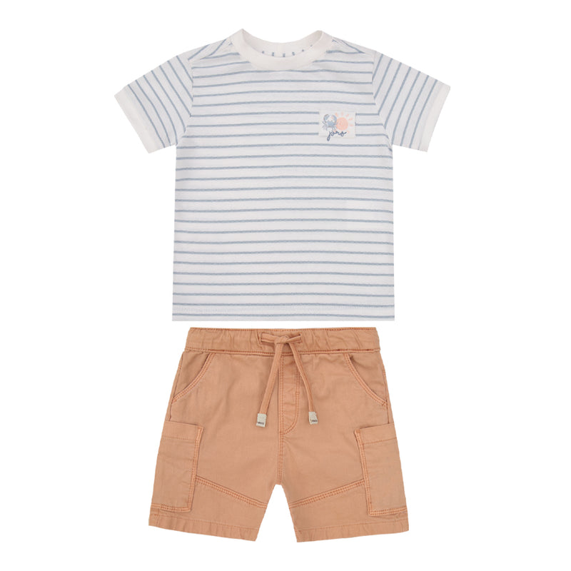 Conjunto Masculino Camiseta Listrada com Shorts Sarja Paraíso × Yasmin Castillo - Image 5