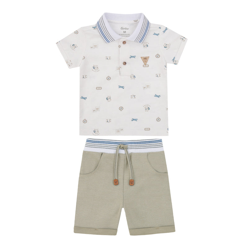 Conjunto Masculino Camiseta Gola Polo com Shorts Paraiso - Image 5