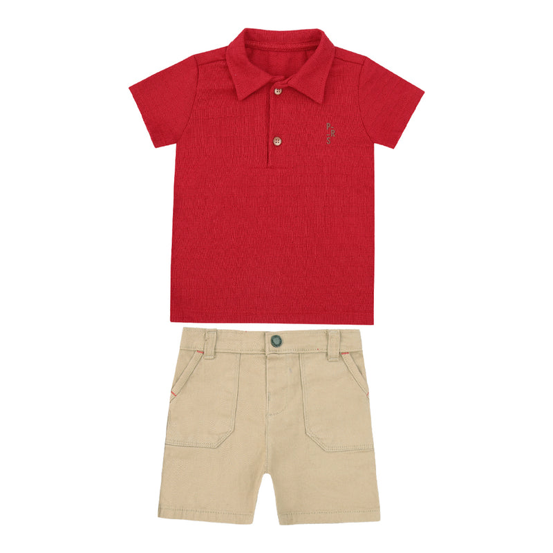 Conjunto Masculino Camiseta Gola Polo com Shorts Paraiso - Image 2