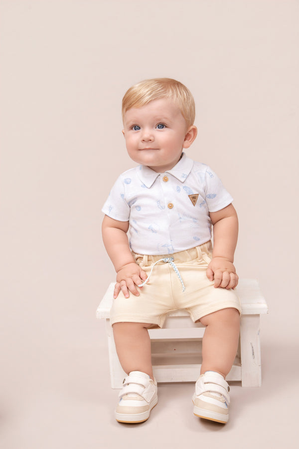 Conjunto Masculino Body Estampado com Shorts Paraiso