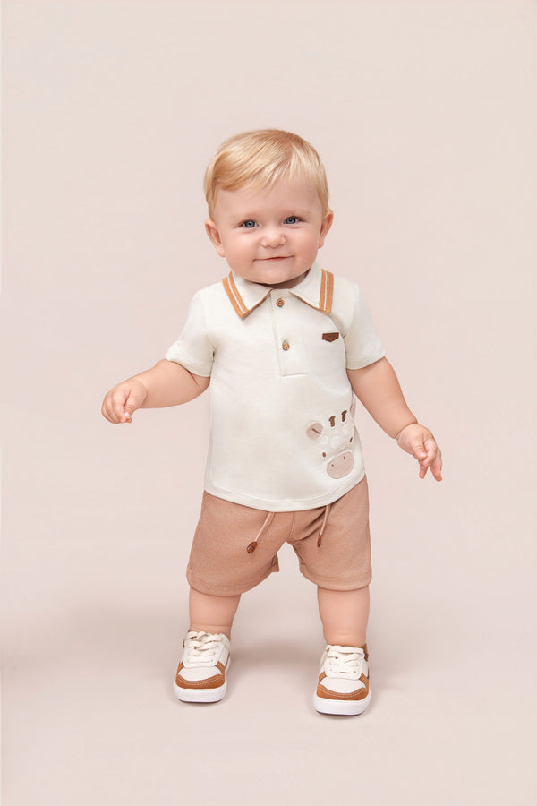 Conjunto Masculino Camisa Polo com Shorts em Ponto Roma Paraiso