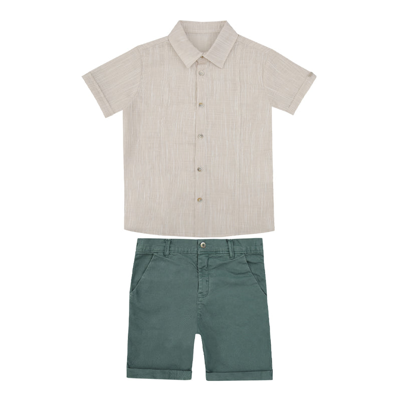 Conjunto Masculino Camisa Social com Shorts Sarja Paraiso + Yasmin Castilho - Image 5