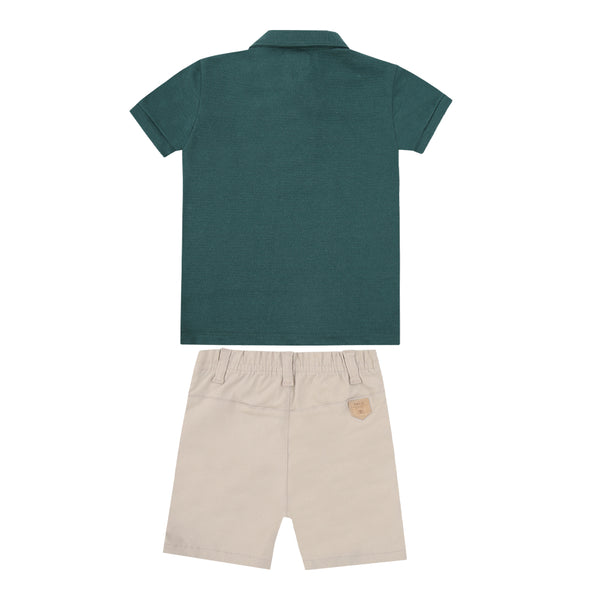 Conjunto Masculino Camiseta Gola Polo com Shorts Paraiso