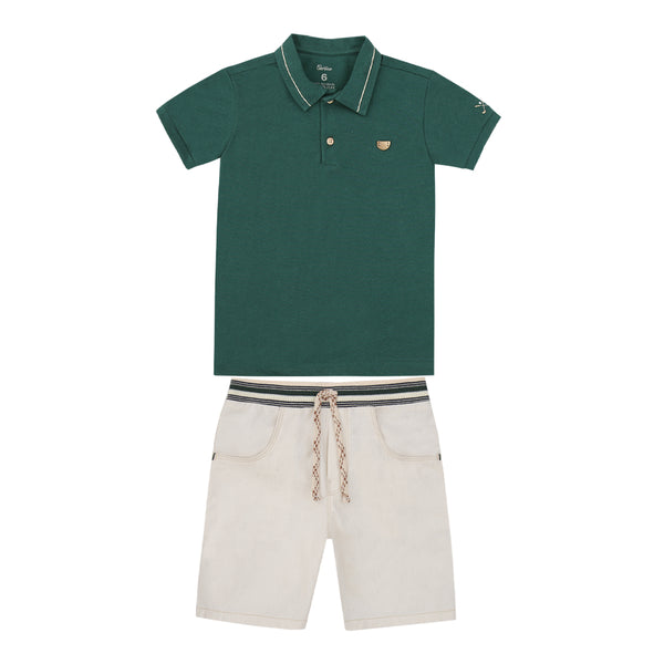 Conjunto Masculino Camisa Polo com Bordado Golfe Paraiso