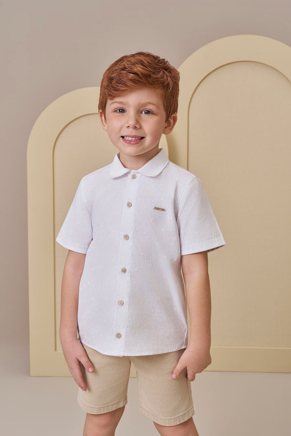 Conjunto Masculino Camisa Silk Estampada com Shorts Paraiso