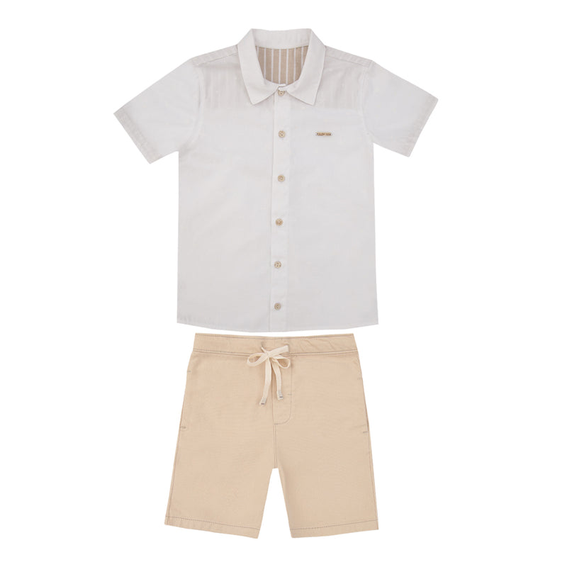Conjunto Masculino Camisa Silk Estampada com Shorts Paraiso - Image 2