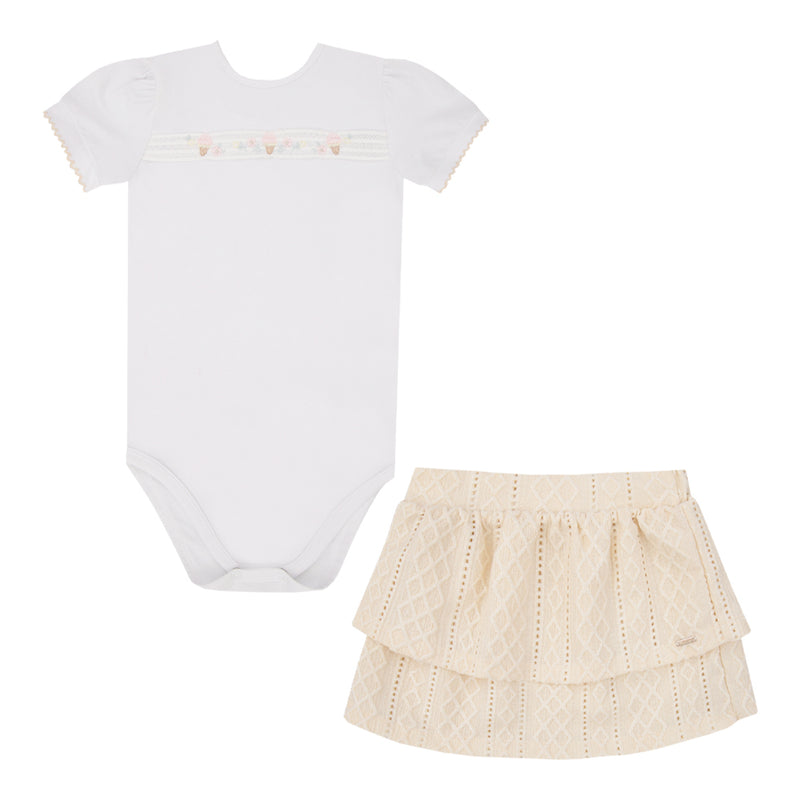 Conjunto com body em malha conforto e saia dupla em matelassê com lurex - Image 5