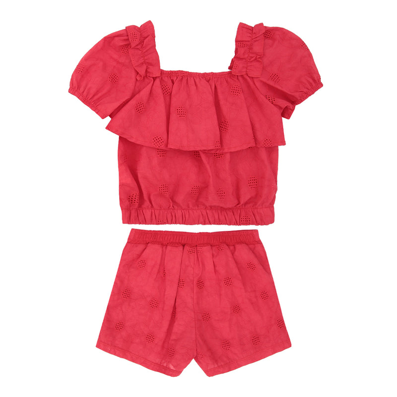 Conjunto Feminino Blusa em Laise Floral com Shorts Paraiso - Image 2