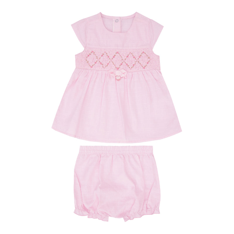 Conjunto Bebê Feminino Bata Bordada em Tricoline Maquinetada com Shorts Paraiso - Image 5