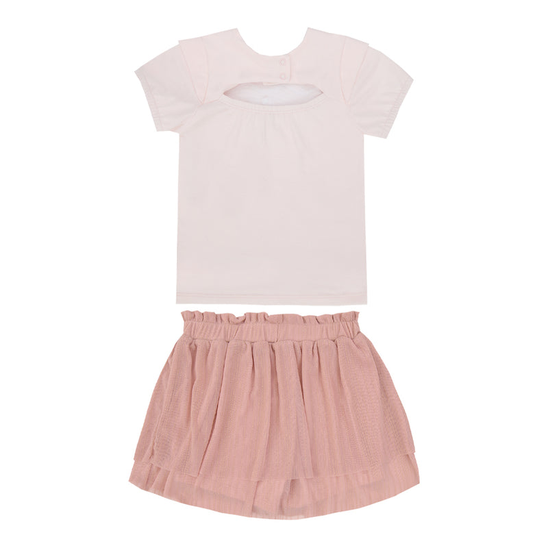 Conjunto Feminino Blusa Bordada com Saia em Tule e Shorts Interno Paraiso - Image 5