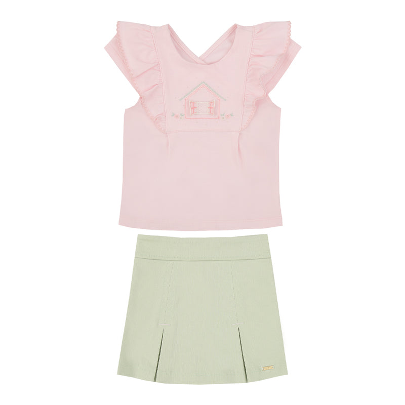 Conjunto Feminino Blusa com Shorts Saia Bengaline Paraiso - Image 2
