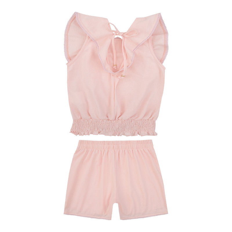 Conjunto Feminino Blusa com Babado Godê e Shorts com Strass Paraiso - Image 5