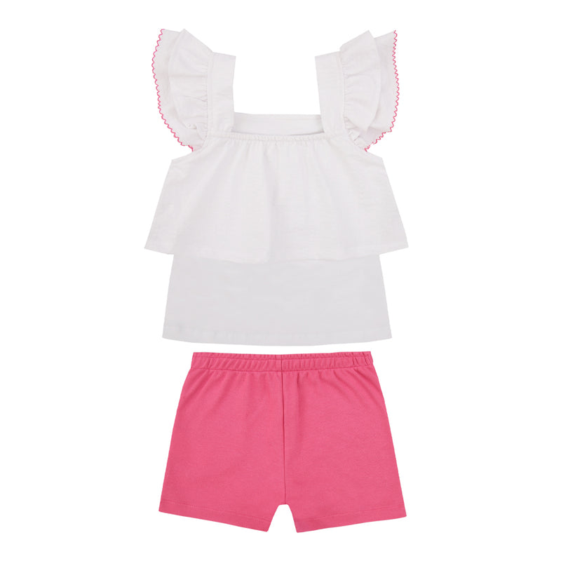 Conjunto Feminino Blusa Bordada com Shorts Piquet Suedine Paraiso - Image 2