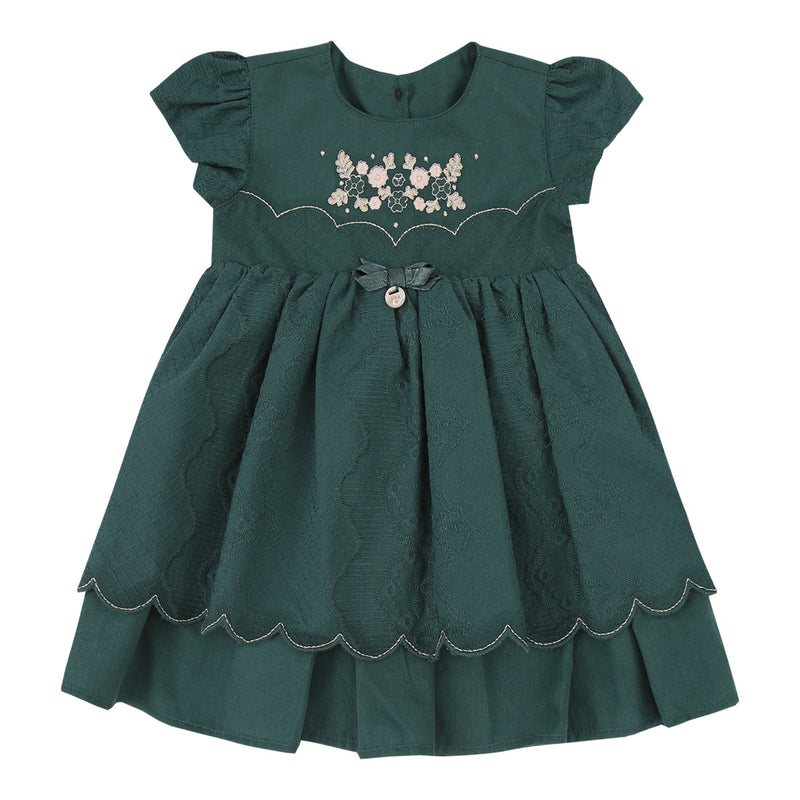 Vestido Bebê Cerimônia Tricoline e Voil com Bordado e Saia Sobreposta linha natal - Image 2
