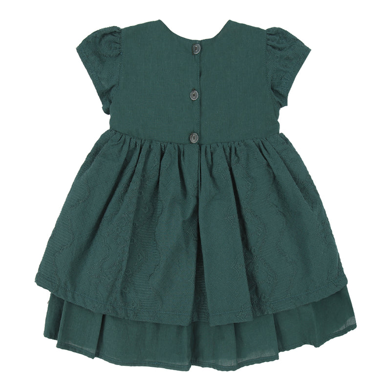 Vestido Bebê Cerimônia Tricoline e Voil com Bordado e Saia Sobreposta - Image 8