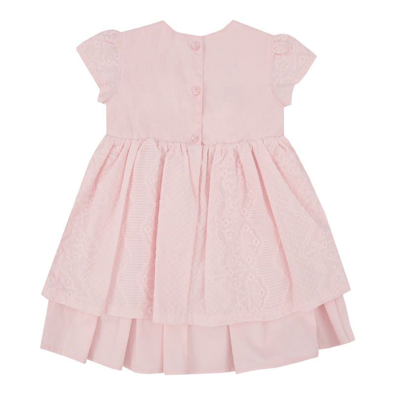 Vestido Bebê Cerimônia Tricoline e Voil com Bordado e Saia Sobreposta - Image 5