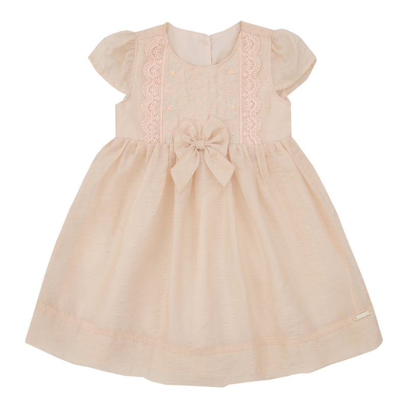 Vestido em Organza Listrada com Peitinho Bordado Paraiso - Image 5