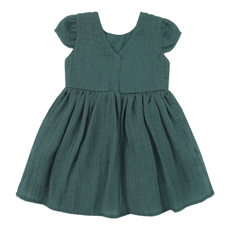 Vestido Bebê Cerimônia Chiffon com Renda Laço na Cintura e Babado - Image 5
