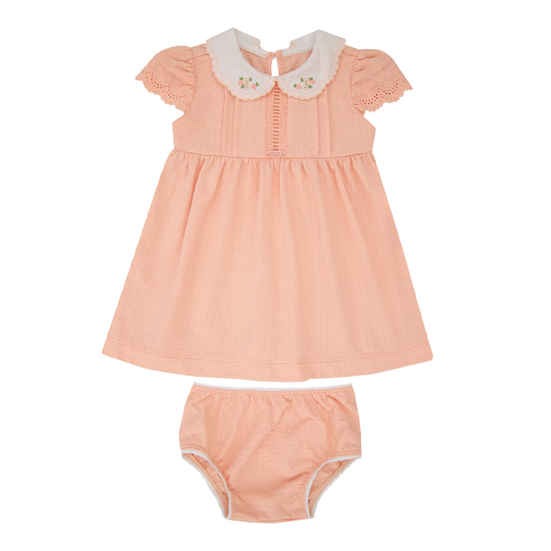 Vestido Bebê com Gola Bordada e Calcinha Paraíso - Image 2