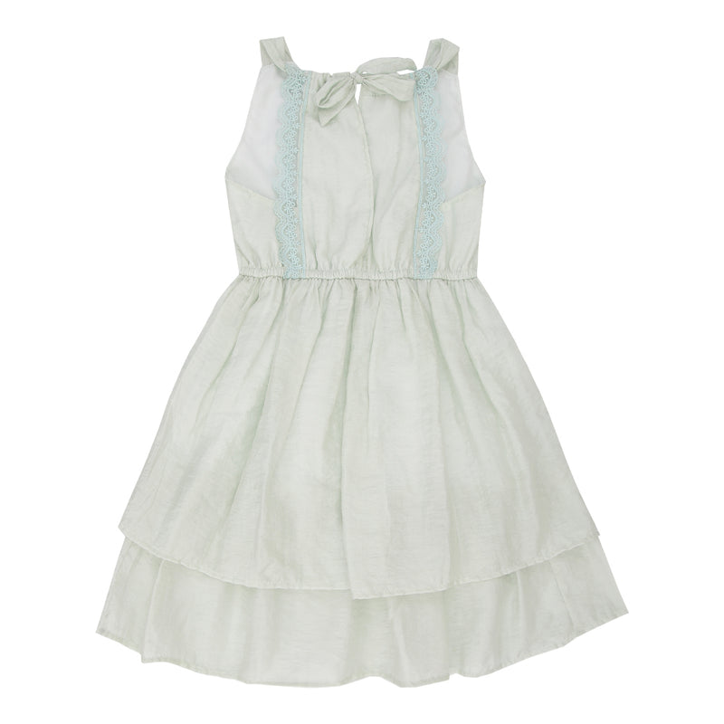 Vestido em Organza Listrada com Lurex e Laço com Strass - Image 2
