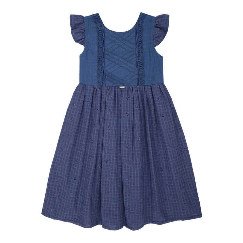 Vestido Longo Infantil Cerimônia com Laço nas Costas e Babado no Ombro - Image 5