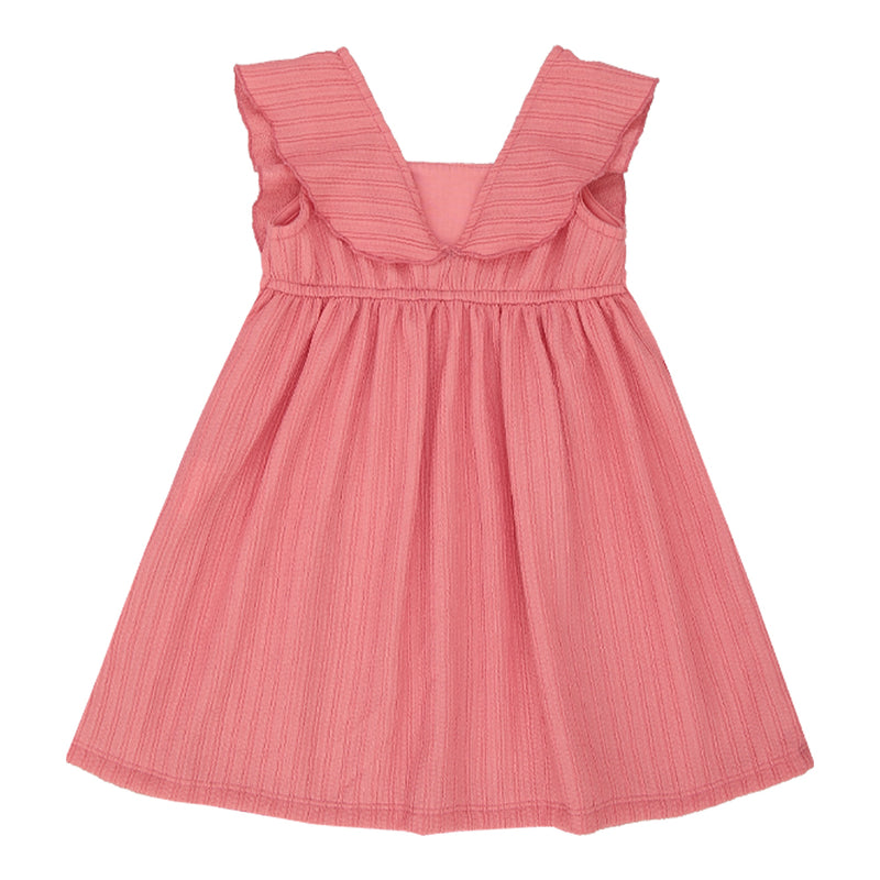 Vestido Infantil Malha Trabalhada com Bordado no Peitinho e Manga de Babado - Image 5