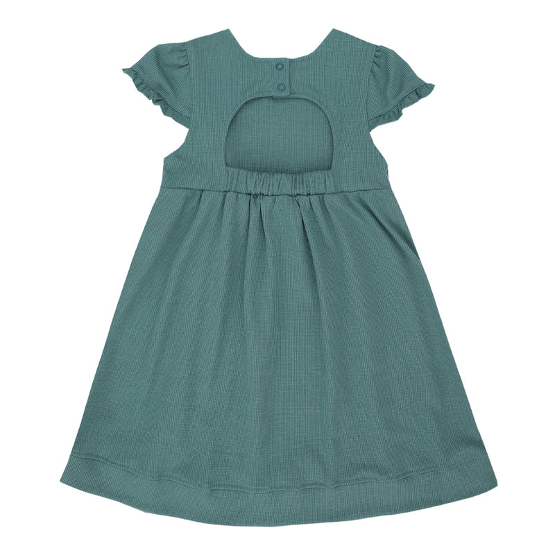 Vestido Infantil Festa com Pala Sobreposta Bordado Vazado e Manga Embabadada - Image 5