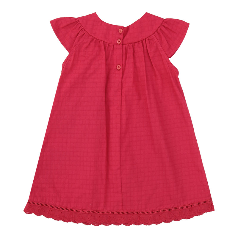 Vestido Infantil Tecido Plano com Viés Trançado, Pérola e Manga Franzida - Image 5