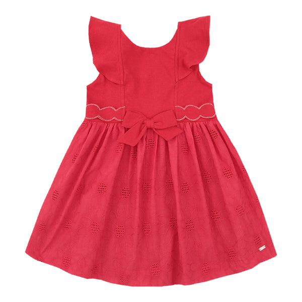 Vestido em Malha Conforto com Saia em Laise Floral Paraiso