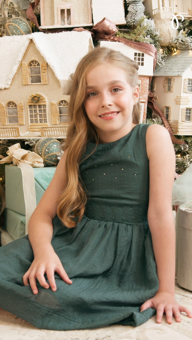 Vestido Infantil Festa Chiffon e Voil com Renda, Strass e Saia Estruturada em Tule