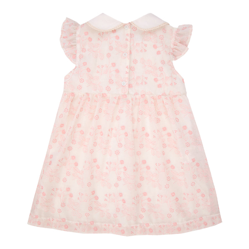 Vestido Infantil Tecido Plano Bordado com Manga Embabada e Aviamento Vazado - Image 5
