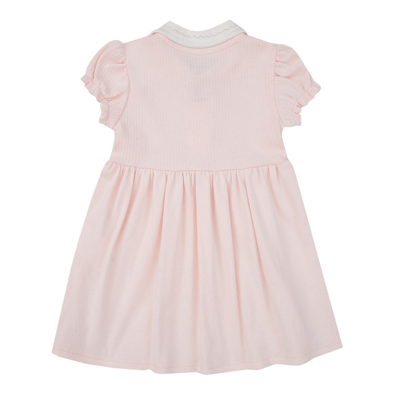 Vestido Bebê Suedine com Gola Bordada Floral, Manga Franzida e Saia Rodada - Image 5