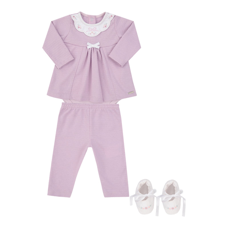 Conjunto Bebê Body Manga Longa Malha Conforto Visual Batinha com Sapatinho - Image 5