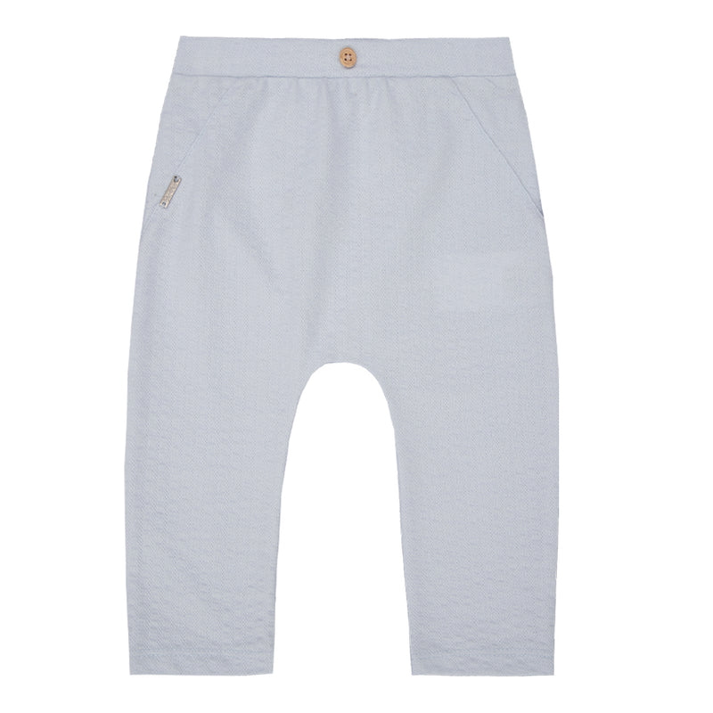 Calça Longa Bebê Unissex Ribana Canelada com Cós Elástico e Botão Decorativo - Paraíso - Image 5