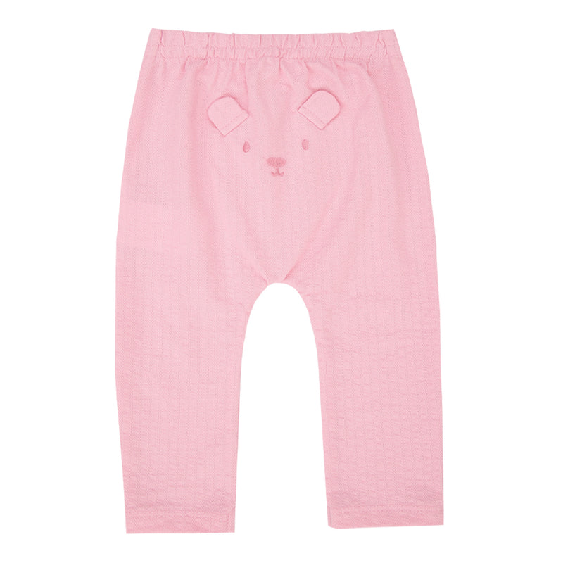 Calça Longa Bebê Unissex Ribana Canelada com Cós Elástico e Botão Decorativo - Paraíso - Image 2