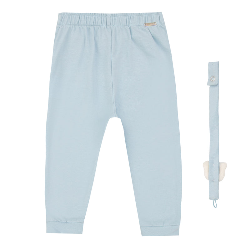 Calça Longa Bebê Unissex Malha Conforto com Bordado e Prendedor de Chupeta Paraíso - Image 5