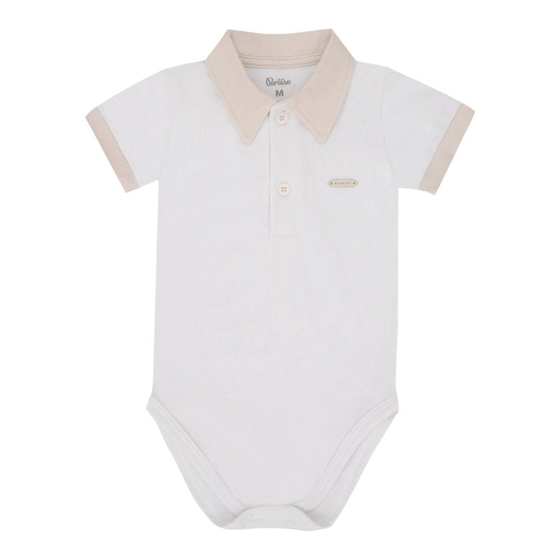 Body Bebê Masculino Gola Polo Malha Piquet com Botões de Pressão - Image 2
