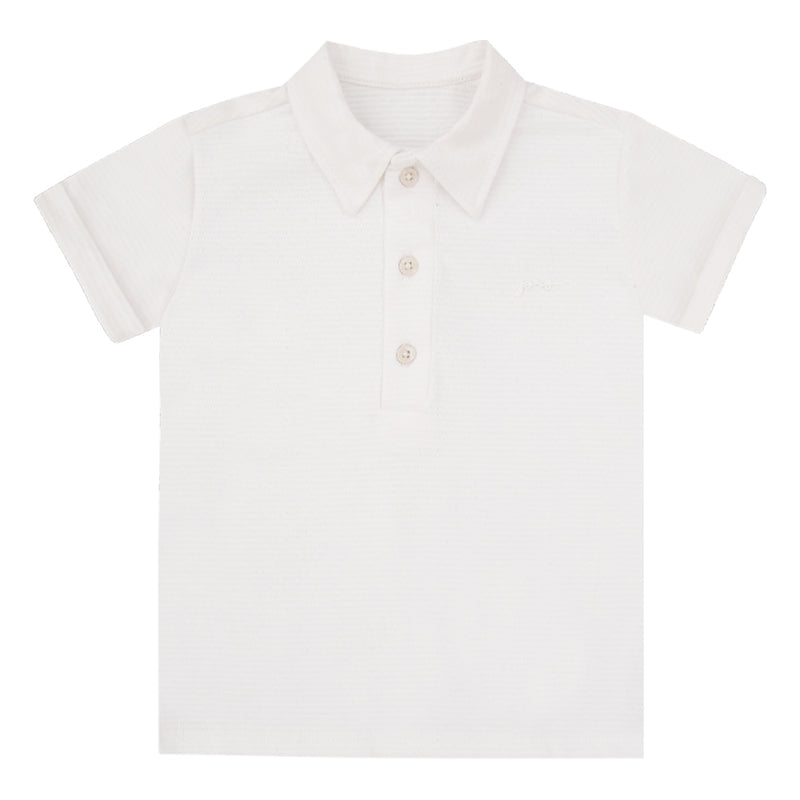 Camisa Polo Infantil Masculino Manga Curta Linho com Gola Estruturada - Image 2