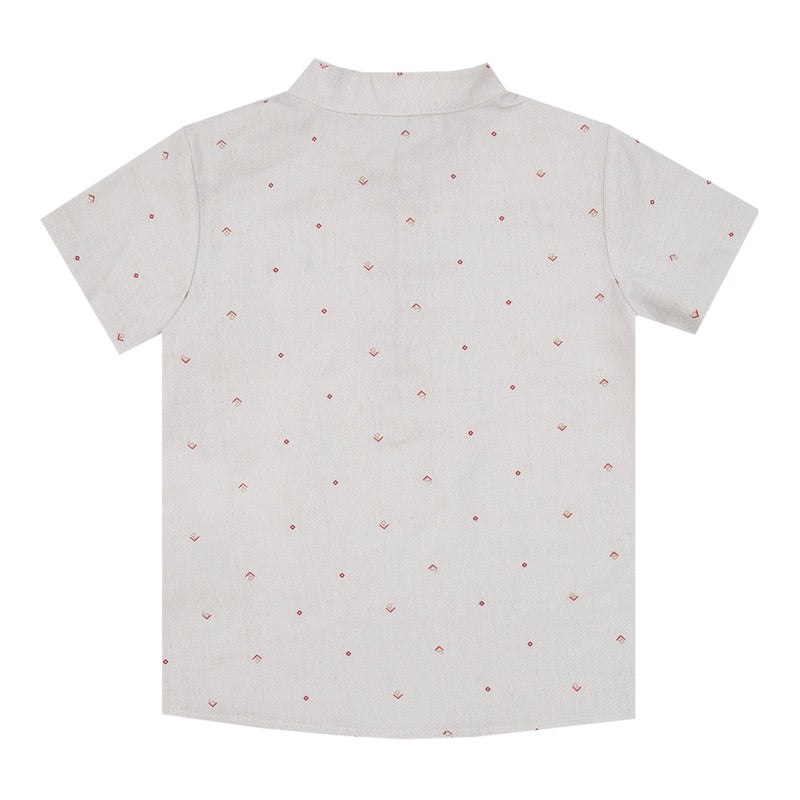 Bata Infantil Masculino Manga Curta Silk Algodão com Gola Redonda - Image 5