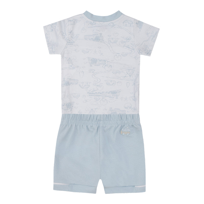 Conjunto Bebê Masculino Malha Conforto Estampada Body Bordado com Shorts - Image 5