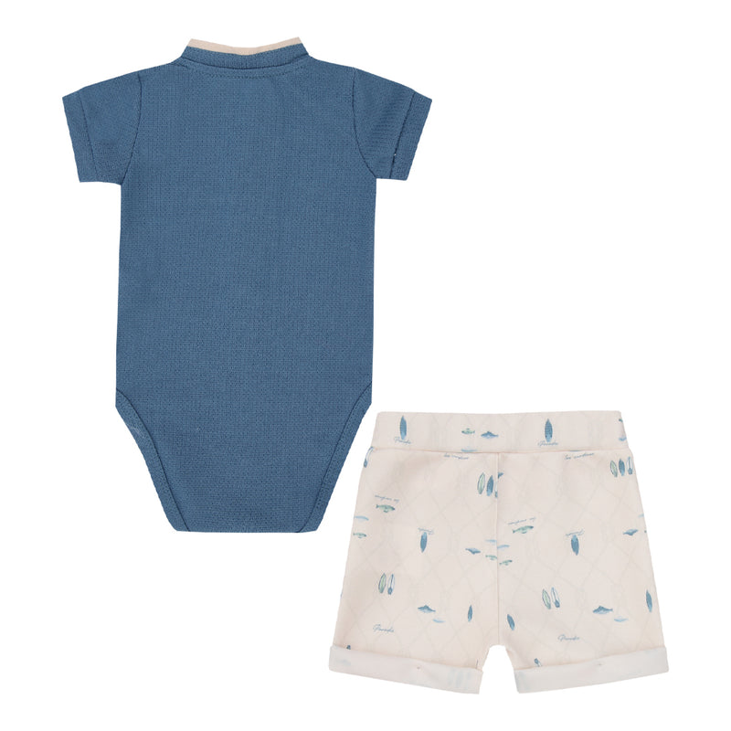 Conjunto Bebê Masculino Body Manga Curta Malha Trabalhada e Shorts Montaria Estampado - Image 5