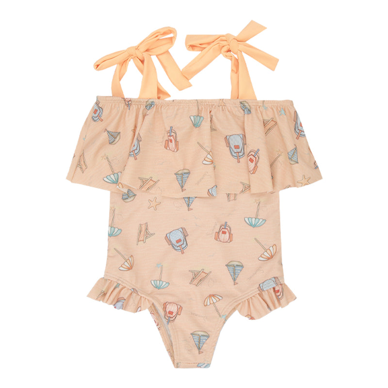 Maiô Infantil Proteção UV com Alças Ajustáveis e Babado Franzido no Busto. - Image 2