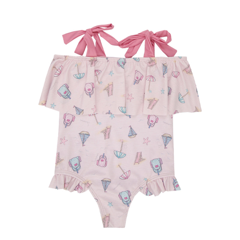 Maiô Infantil Proteção UV com Alças Ajustáveis e Babado Franzido no Busto. - Image 5