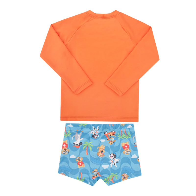 Conjunto Praia Infantil Masculino Manga Longa UV com Sunga e Estampa de Cachorro - Image 5