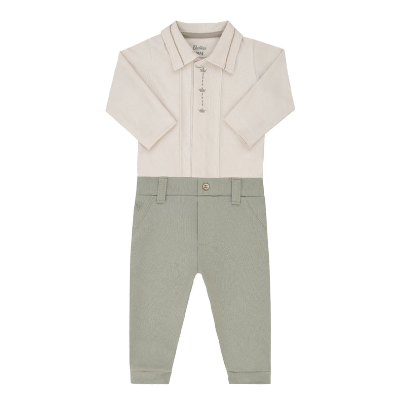 Conjunto Baby Malha Conforto e Piquet Suedine com Bordado e Botões de Pressão - Image 2