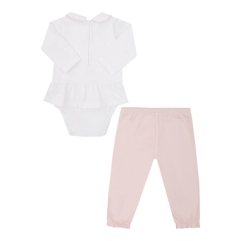 Conjunto Baby Feminino Body Manga Longa Peplum com Bordado e Calça Malha Conforto - Image 5