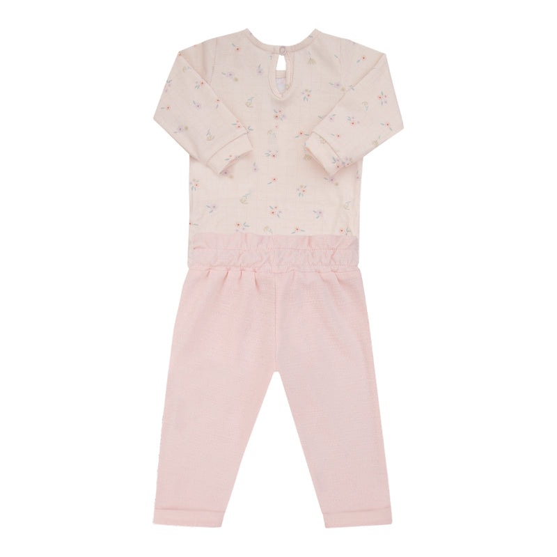 Conjunto Baby Feminino Body Manga Longa Estampado com Bordado e Calça Clochard - Image 5