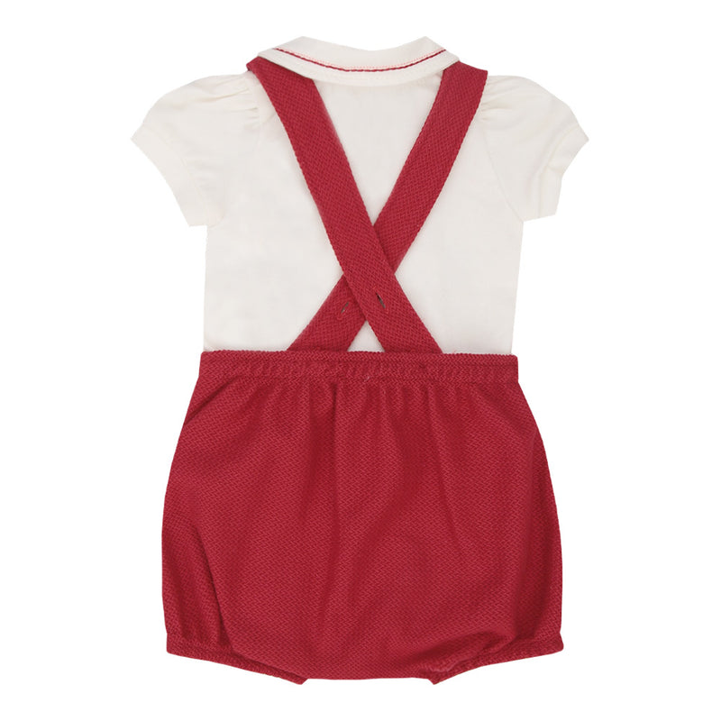 Conjunto Baby Feminino Natal Body Malha Conforto Bordado com Shorts Alças Cruzadas - Image 5